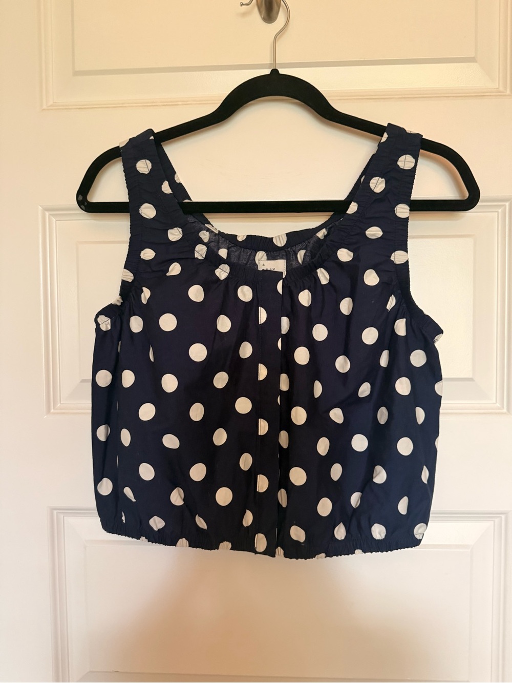 a new day Navy Polka Dot Sleeveless Crop Top